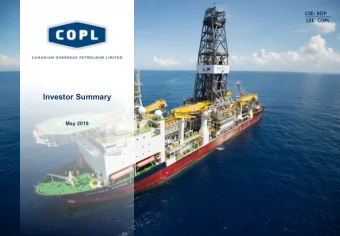 Investor Summary  May 2019  Why invest in COPL?  CSE: XOP  LSE: COPL    Exposure to significant