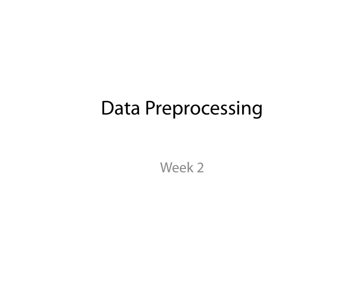 data preprocessing