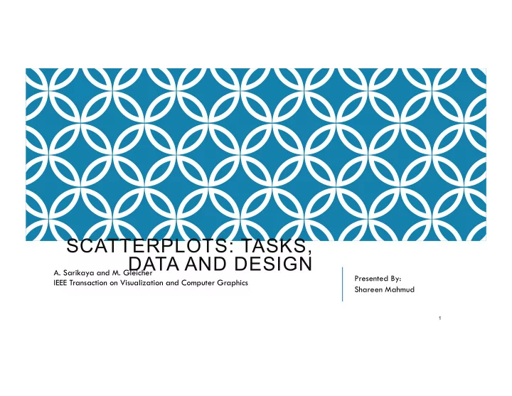 scatterplots tasks data and design