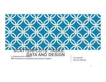 SCATTERPLOTS: TASKS,  DATA AND DESIGN  A. Sarikaya and M. Gleicher  Presented By:  IEEE Transaction