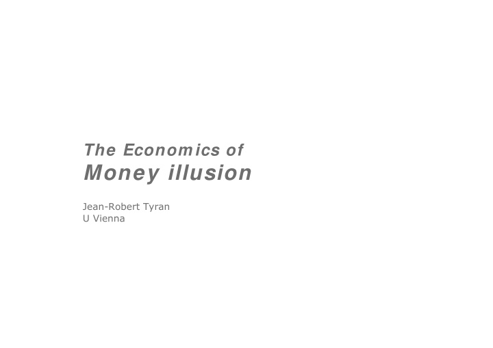 money illusion