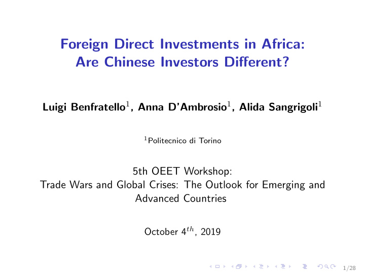 foreign direct investments in africa are chinese