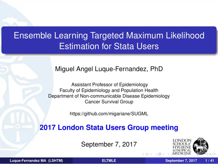 ensemble learning targeted maximum likelihood estimation