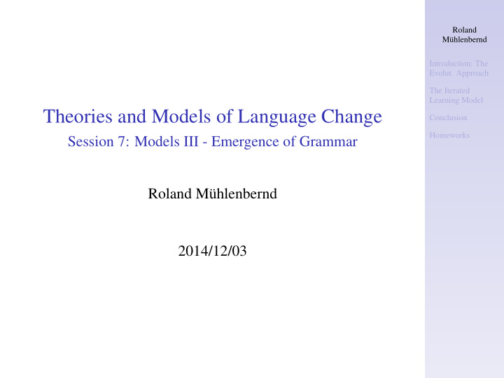 theories and models of language change