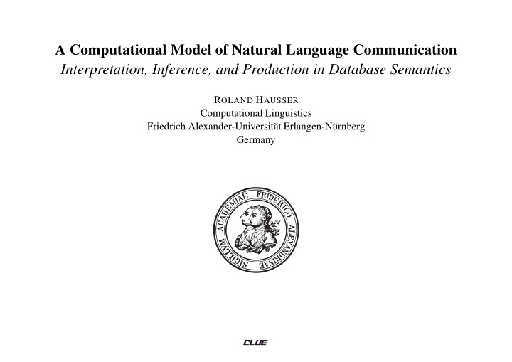 a computational model of natural language communication