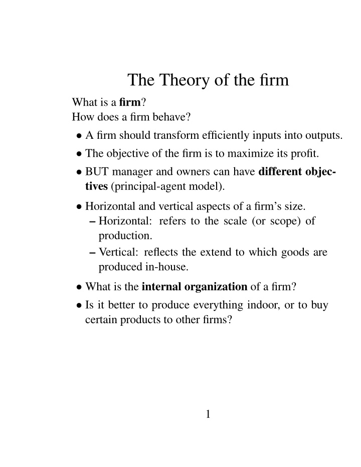 the theory of the firm