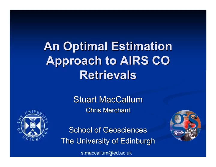 an optimal estimation an optimal estimation approach to
