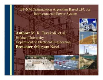 Author: M. R. Tavakoli, et al.  Esfahan University  Department of Electrical Engineering Presenter