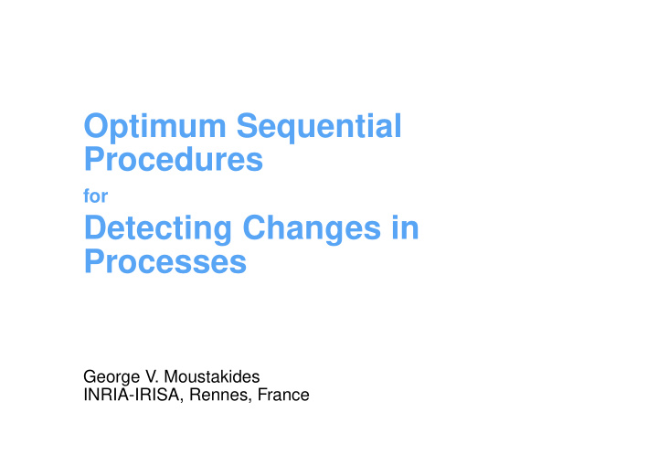 optimum sequential procedures