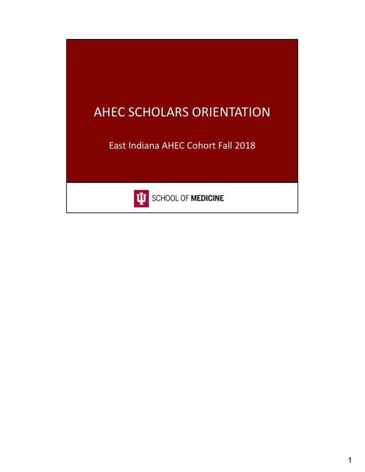 1 welcome to the ahec scholars program congratulations on