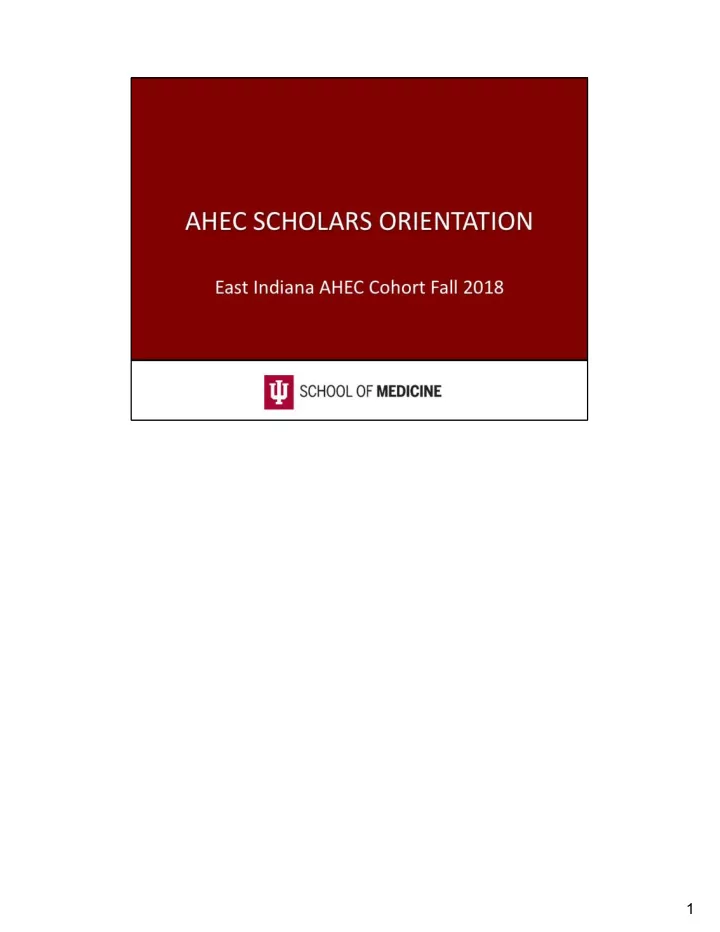 1 welcome to the ahec scholars program congratulations on