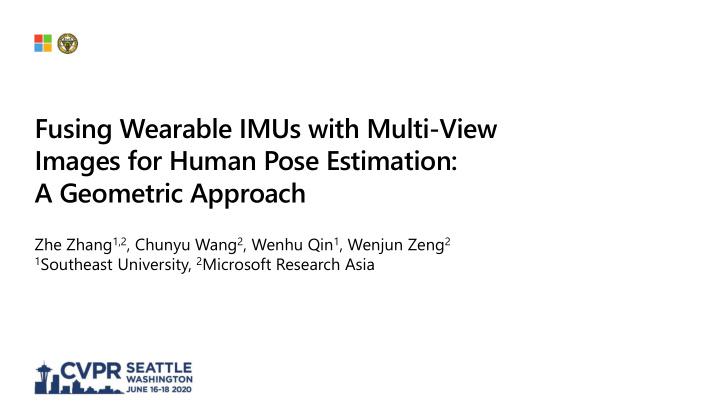 fusing wearable imus with multi view