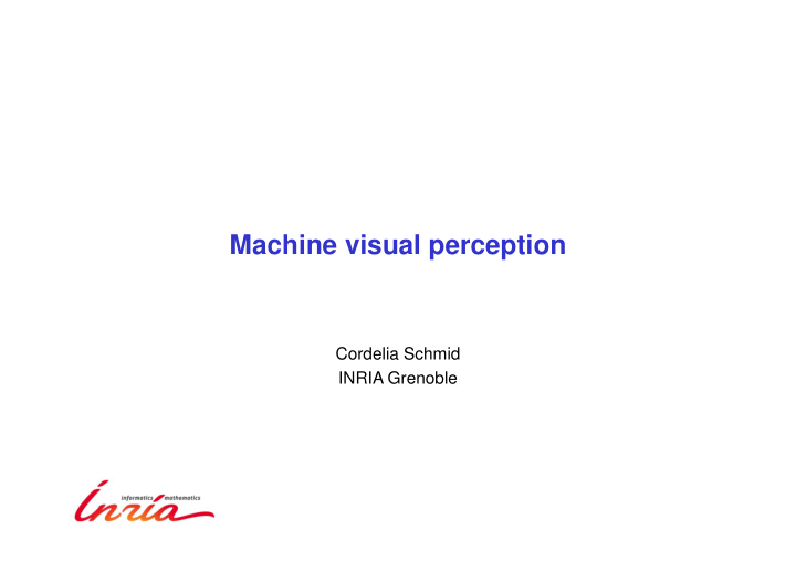 machine visual perception