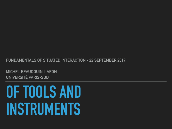 of tools and instruments