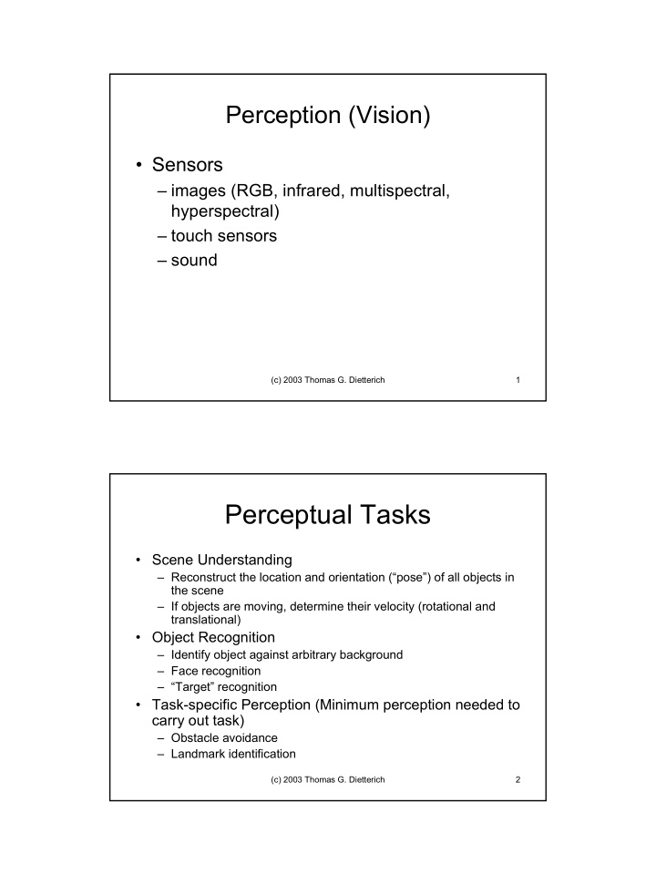 perceptual tasks