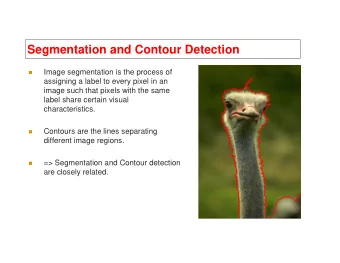 Segmentation and Contour Detection  Image segmentation is the process of      assigning a