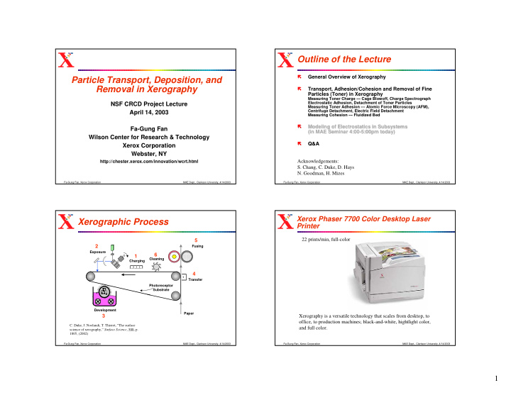 outline of the lecture