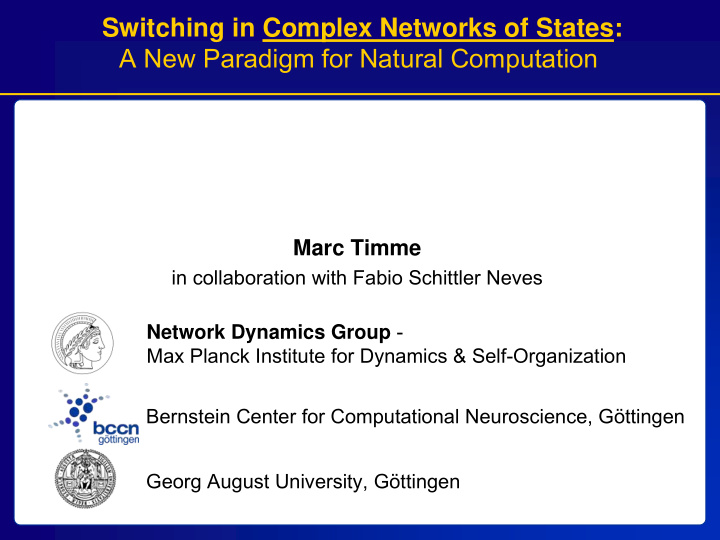 switching in complex networks of states a new paradigm