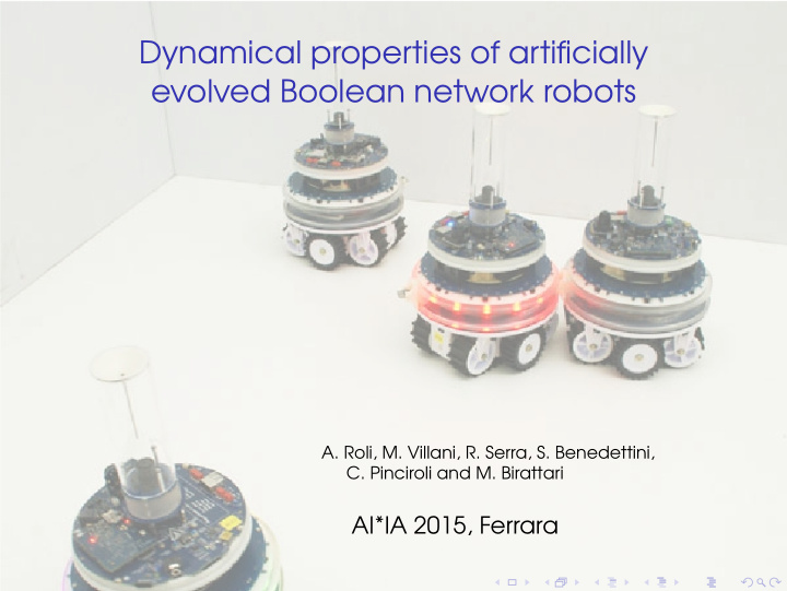 dynamical properties of artificially evolved boolean