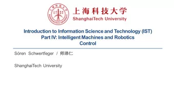 Introduction to Information Science and Technology (IST)  Part IV: Intelligent Machines and