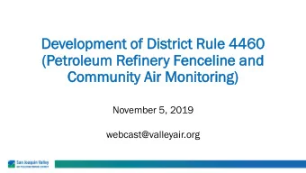 De  Devel  elopment  opment of  of Di  District  strict Rul  ule  e 4460  460  (Petr  troleum