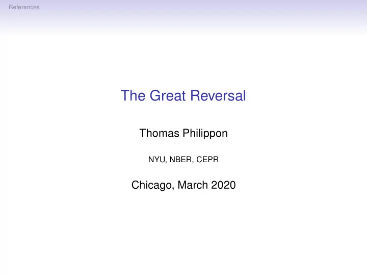 the great reversal
