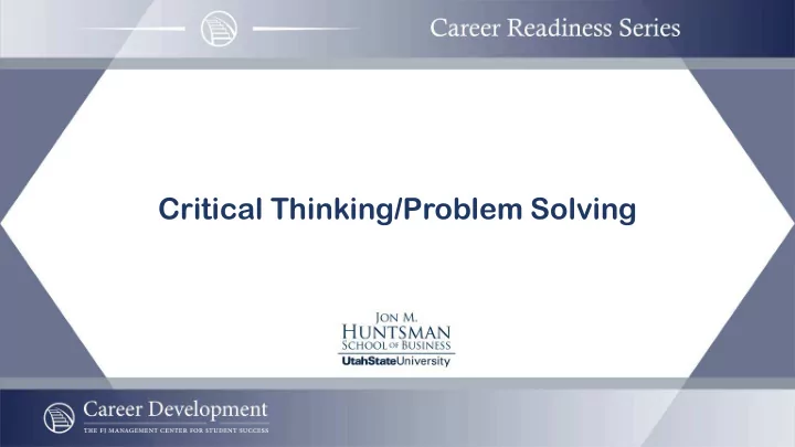critical thinking problem solving from job descriptions