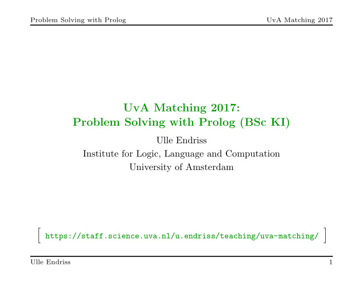 uva matching 2017 problem solving with prolog bsc ki