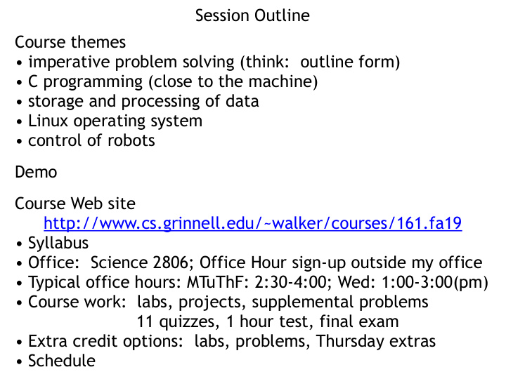 session outline course themes imperative problem solving