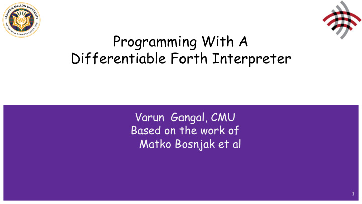 programming with a differentiable forth interpreter