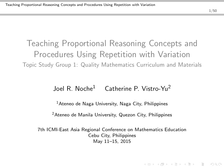 teaching proportional reasoning concepts and procedures