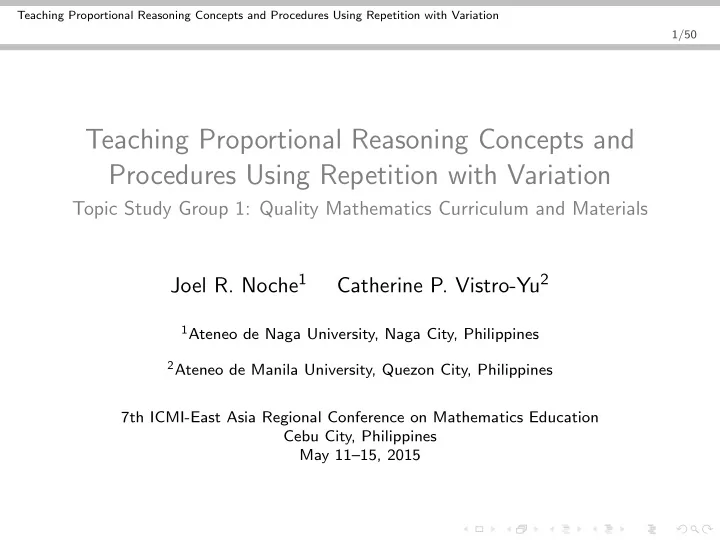 teaching proportional reasoning concepts and procedures