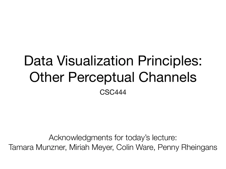 data visualization principles other perceptual channels