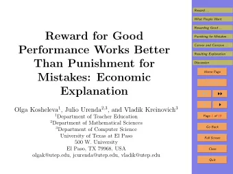 Reward for Good  Punishing for Mistakes . . .  Convex and Concave . . .  Performance Works Better