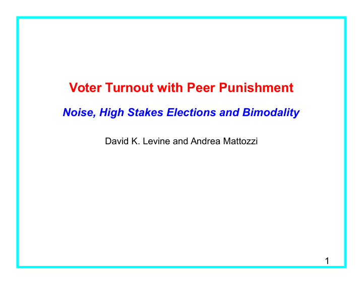 voter turnout with peer punishment