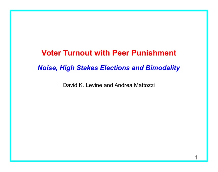 voter turnout with peer punishment