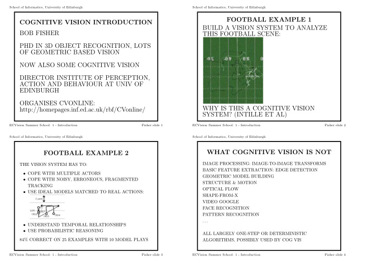 football example 1 cognitive vision introduction build a