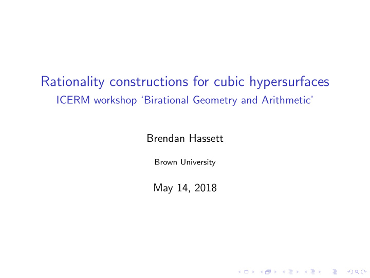 rationality constructions for cubic hypersurfaces