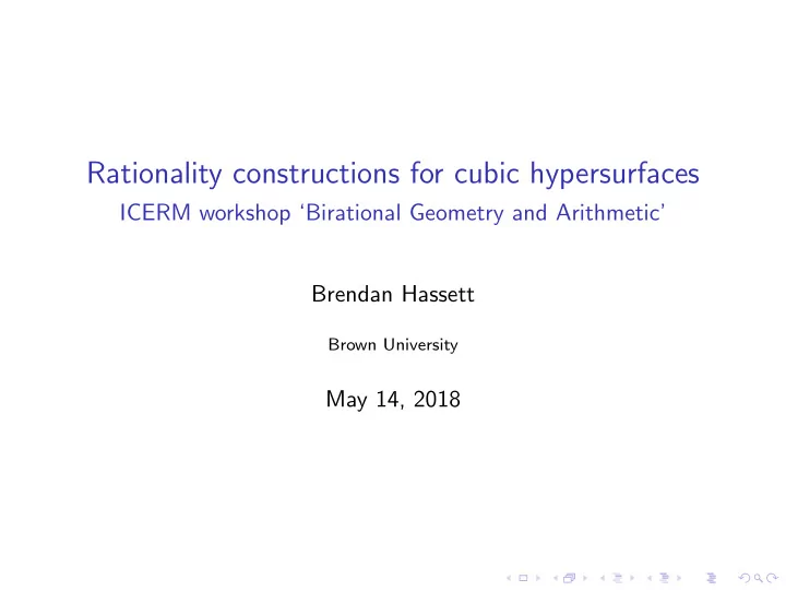rationality constructions for cubic hypersurfaces