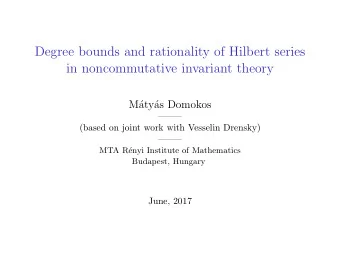 Degree bounds and rationality of Hilbert series  in noncommutative invariant theory  M  aty  as