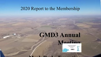 GMD3 Annual  Meeting  Mark Rude, Executive  KS Groundwater Management Districts  GMD3 Professional