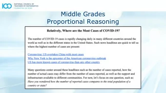 Middle Grades  Proportional Reasoning  Middle Grades  Proportional Reasoning  Middle Grades