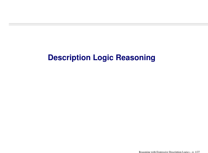 description logic reasoning