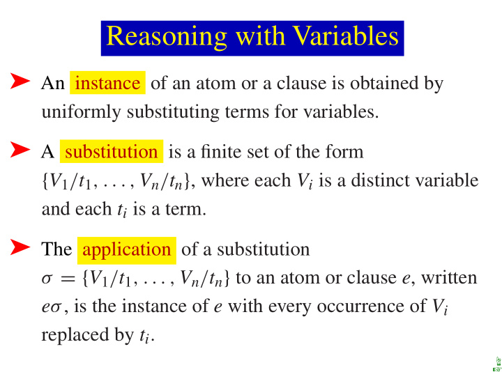 reasoning with variables