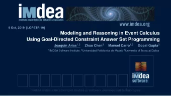Modeling and Reasoning in Event Calculus  Using Goal-Directed Constraint Answer Set Programming n