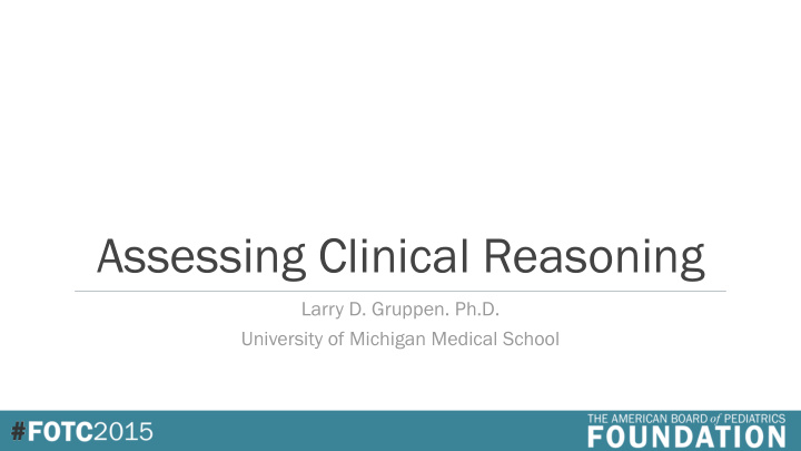 assessing clinical reasoning