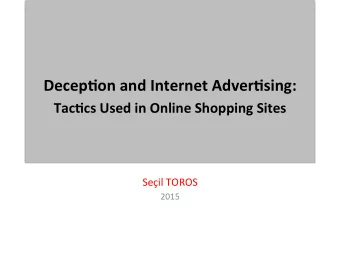 Tac%cs  Used  in  Online  Shopping  Sites       Seil  TOROS    2015