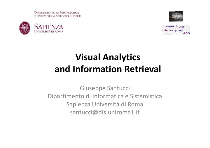 visual analytics and information retrieval