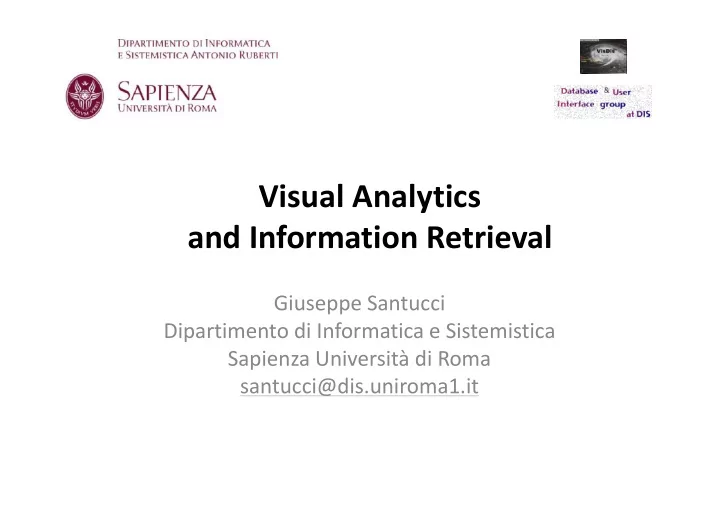 visual analytics and information retrieval