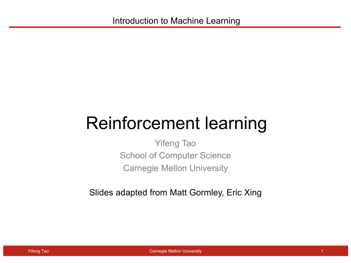 reinforcement learning